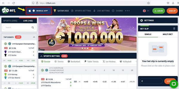 20bet Mobile casino apps