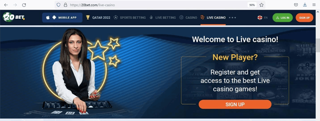 20Bet Live Casino