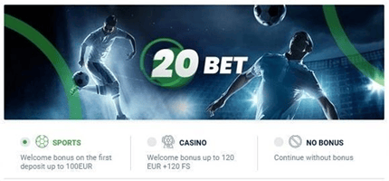 20bet Langkah-langkah pendaftaran